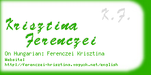 krisztina ferenczei business card